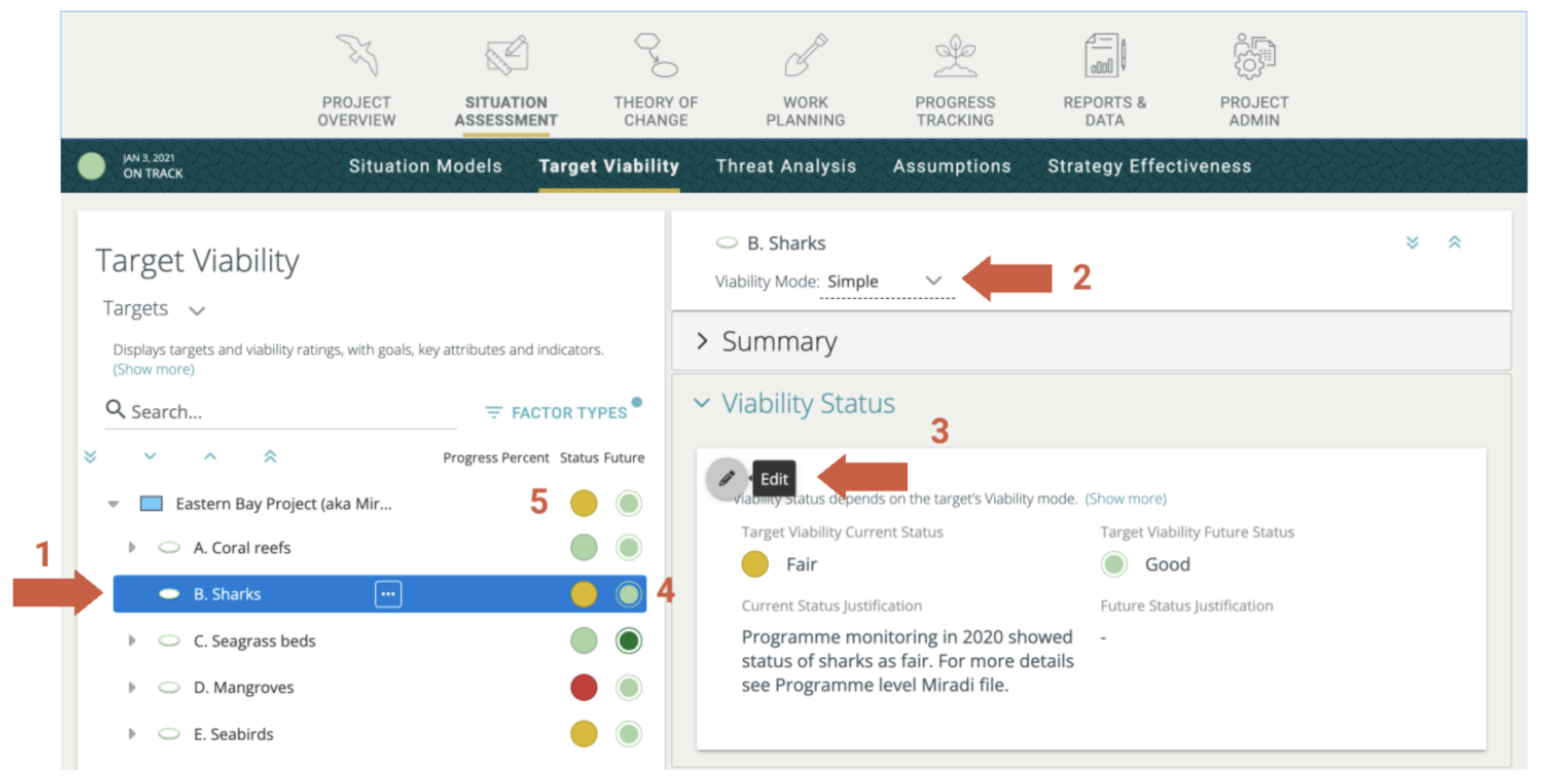 Target Viability Assessment – Miradi Help Center